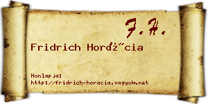 Fridrich Horácia névjegykártya